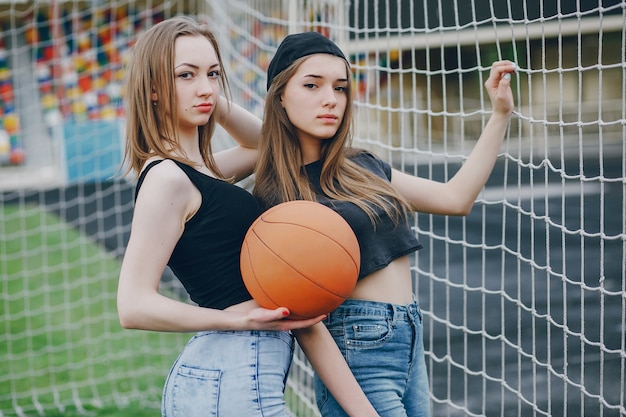 Girls with a ball