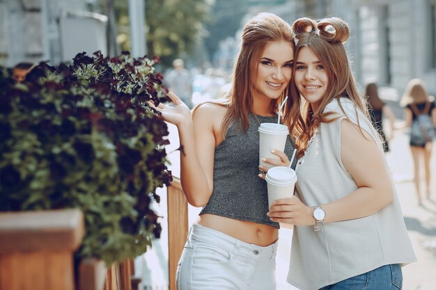 girls with coffe