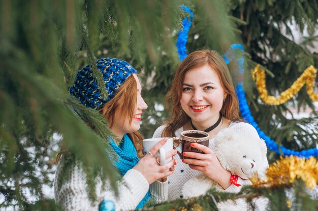 Girls with trees