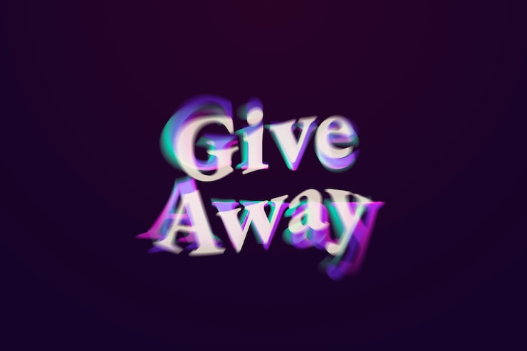 Free Photo giveaway word in anaglyph text typography
