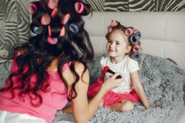 glamour mother with daughter