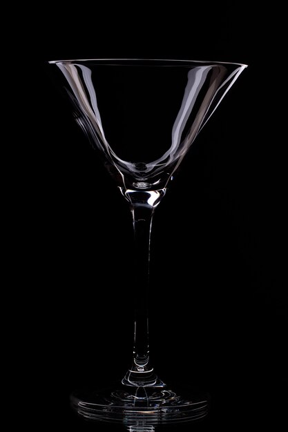 Glass in a black background