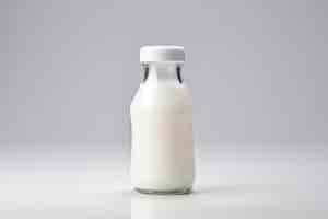 Free photo glass bottle with milk isolated on white background