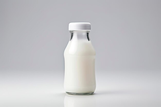  ⁇ 색 배경에 분리 된 우유가 있는 유리 병