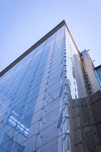 Free photo glass building seen from below