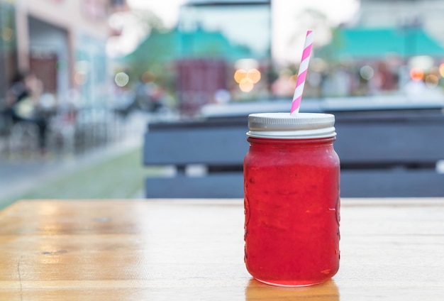 Glass of cold roselle juice