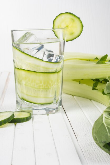 Glass of cucumber drink