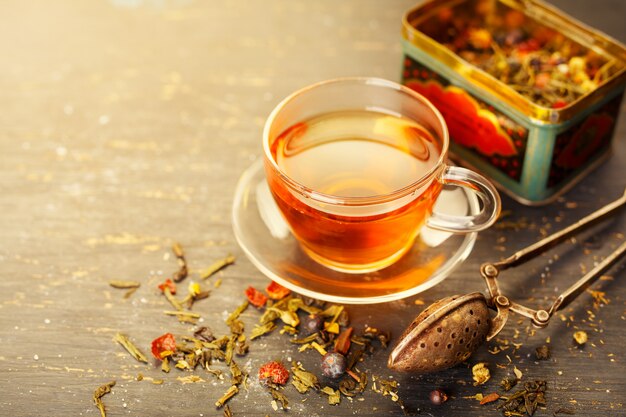 Glass cup tea