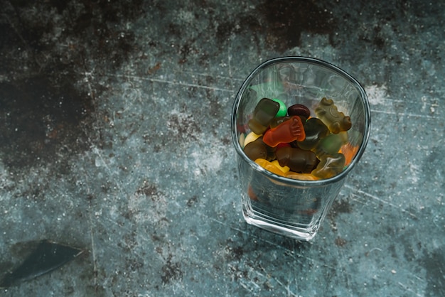 Glass filled with marmalade 