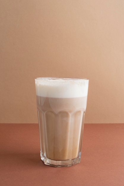 Free photo glass of frappe coffee