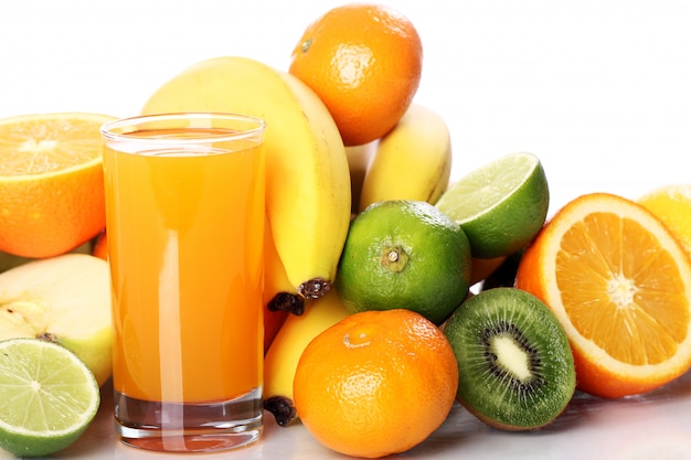 Glass of fresh fruit juice
