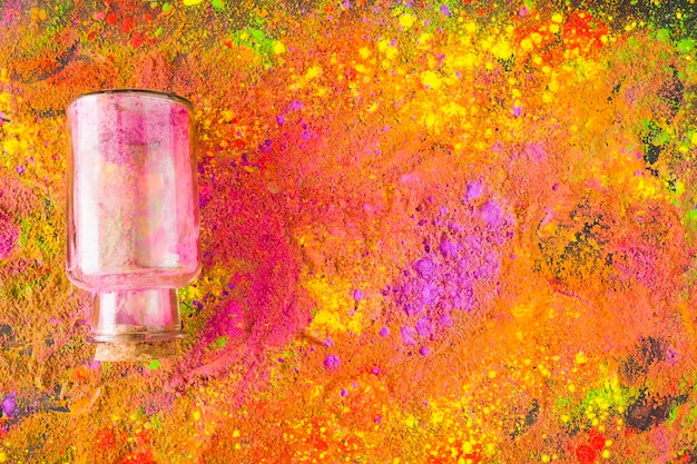 Glass jar on colourful table