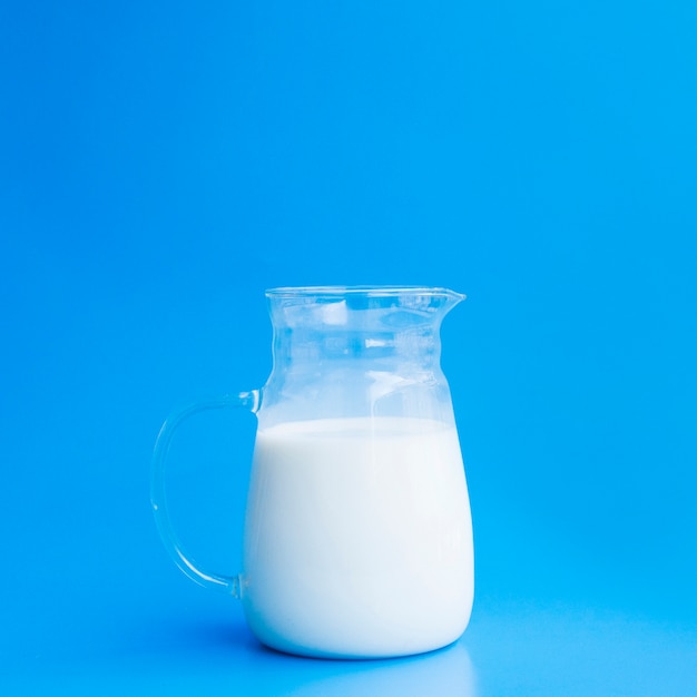 Glass jar full of milk