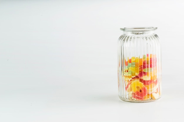 Glass jar with jelly candies