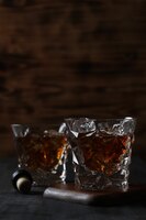 glass of whiskey or bourbon, only with ice