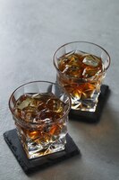 glass of whiskey or bourbon, only with ice