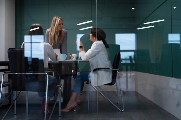 Glass partition office space