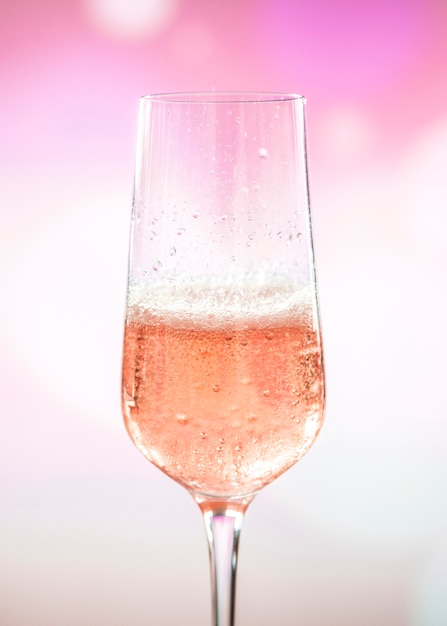 Glass of rose sparkling wine