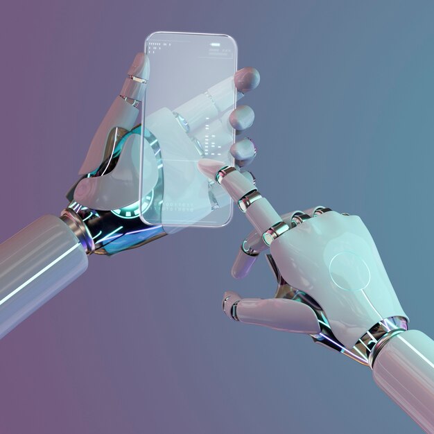 Стеклянный смартфон, высокотехнологичные инновации, технология искусственного интеллекта
