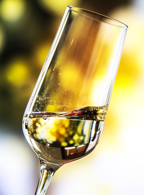 A glass of sparkling wine