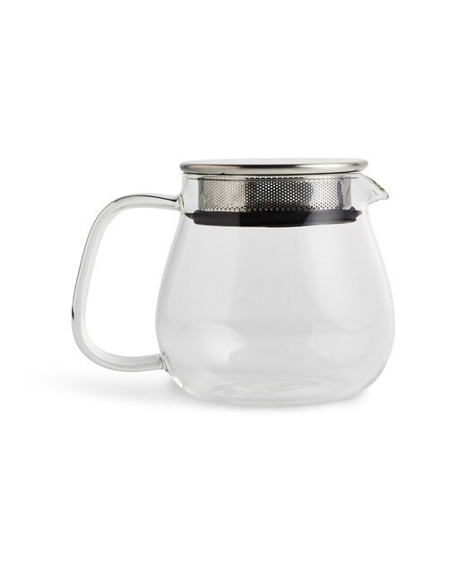 Glass teapot isolated on a white surface