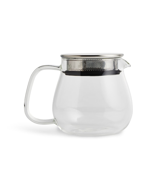 Glass teapot isolated on a white surface