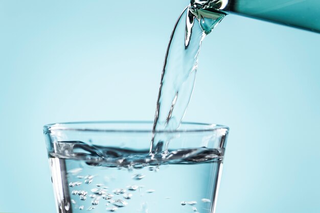 A glass of water macro shot Free Photo