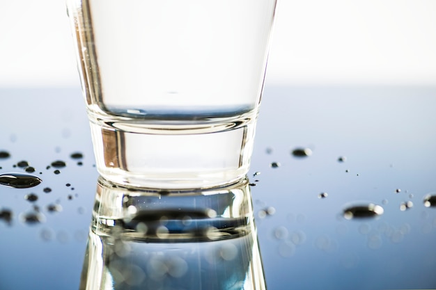 A glass of water macro shot