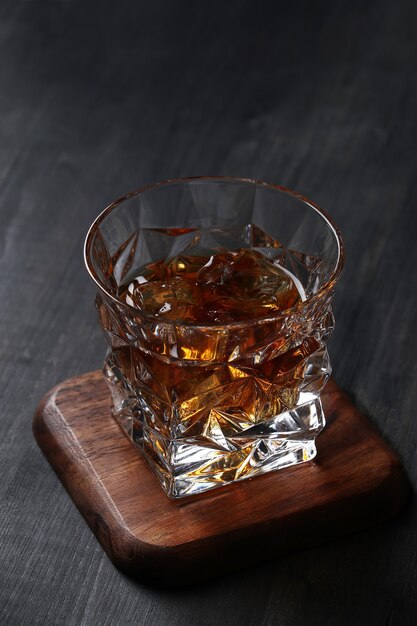 Glass of whiskey or bourbon, only with ice