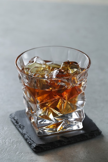 Glass of whiskey or bourbon, only with ice