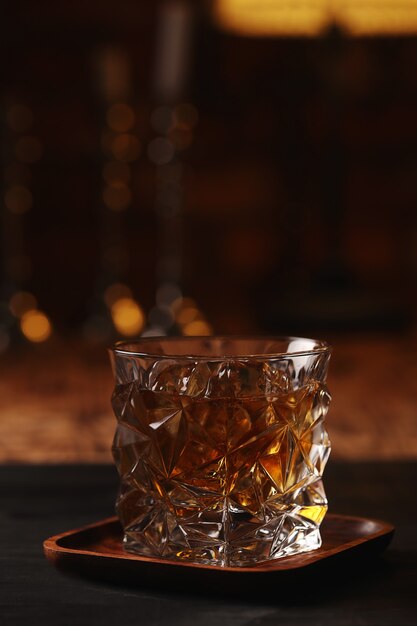 Glass of whiskey or bourbon, only with ice