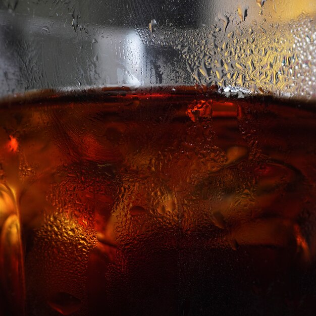 Glass with brown drink