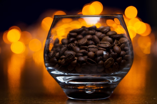 Free photo glass with coffee beans