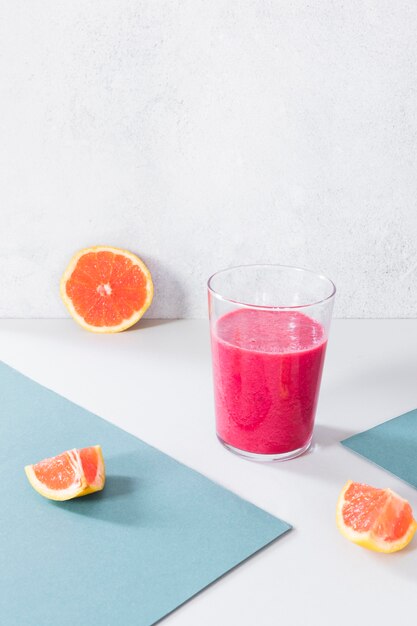 Free photo glass with grapefruit smoothie