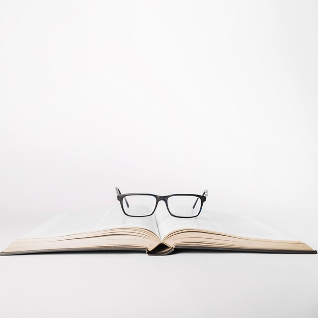 Glasses on book in studio