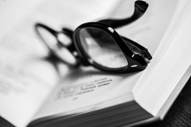 Glasses and a book