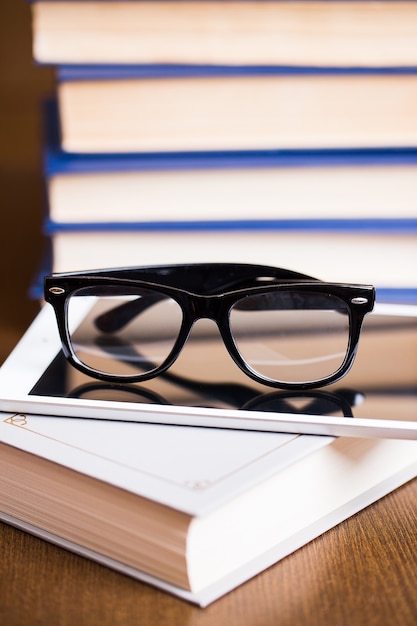 Glasses and a book