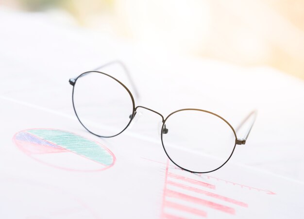 Glasses on a office desktop