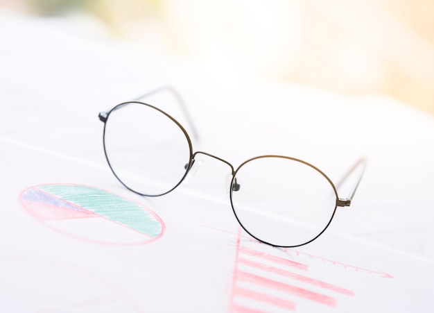 Glasses on a office desktop