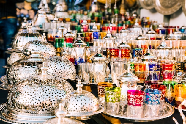 Бесплатное фото Очки на рынке в марокко