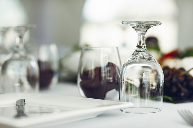 Glasses on a table