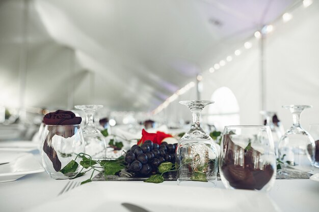 Glasses on a table