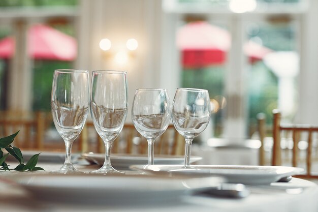 Glasses on a table