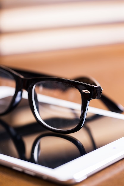 Glasses and a tablet