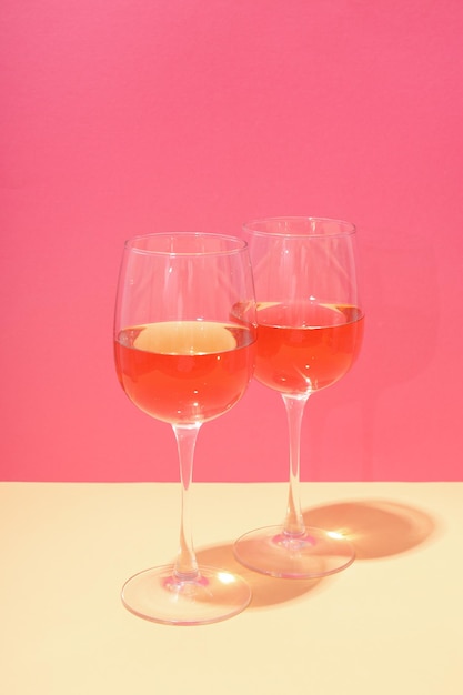 Free photo glasses of wine delicious alcohol drink in glasses