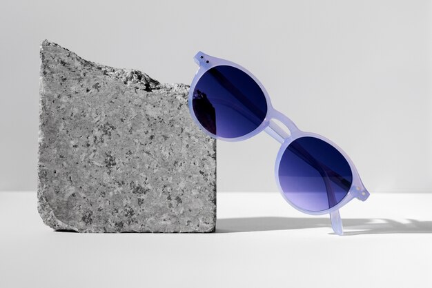 glasses with rounded frames still life