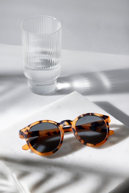 Glasses with rounded frames still life