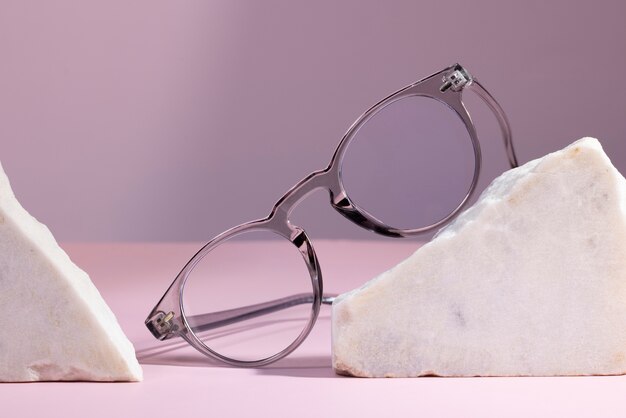 glasses with slightly rounded frame