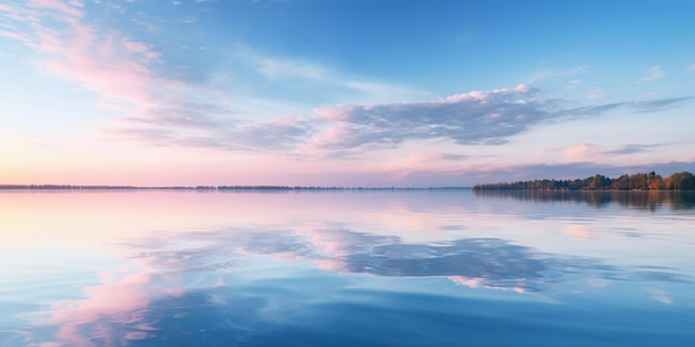 Free photo gleaming lake in the background reflecting the sky