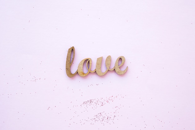 Free photo glitter near love writing